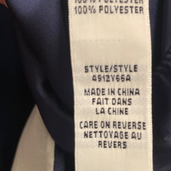 Max Studio - sz L chiffon sleeveless dress - fully lined - navy w flowers - Picture 7 of 8